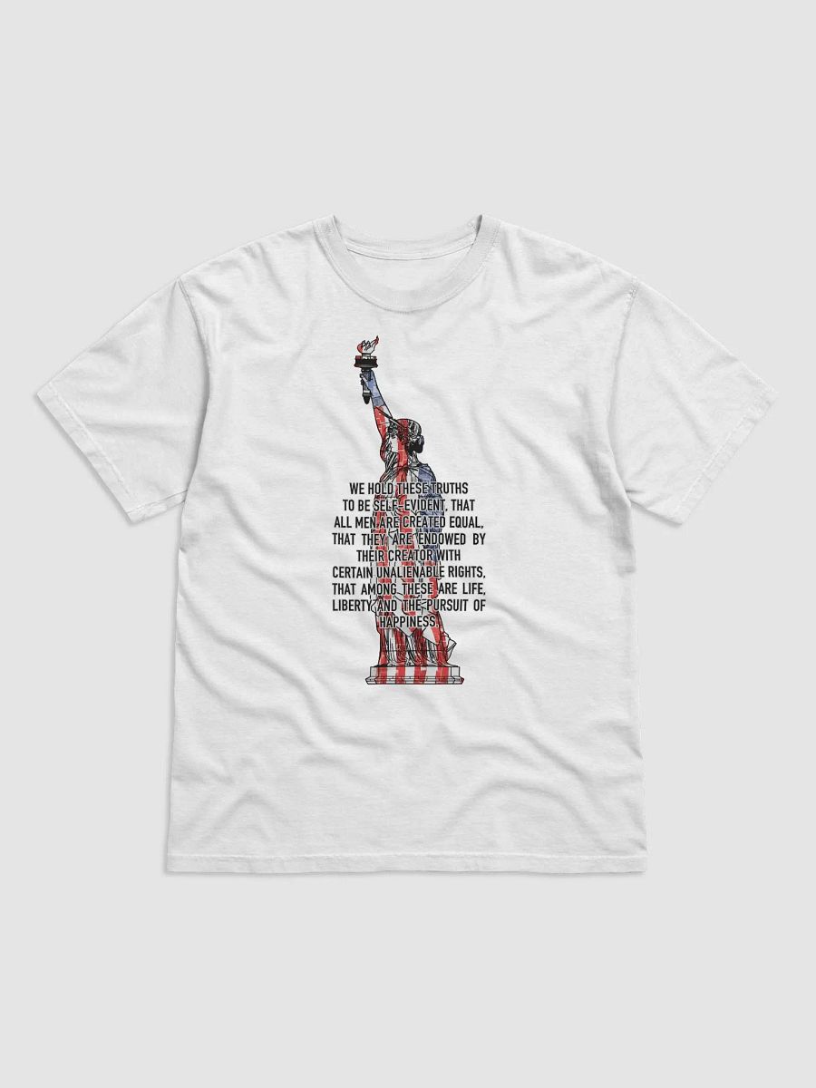 Lady Liberty + Declaration Of Independence - Red + White + Blue - T-Shirt product image (1)