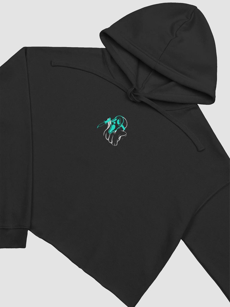 Cyan Scream Gh0stie Crop Hoodie- Black product image (3)