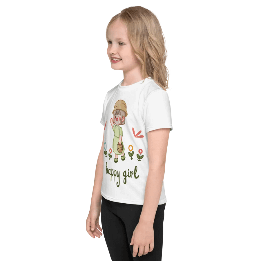 Happy Girl All-Over Print Kids T-Shirt product image (3)