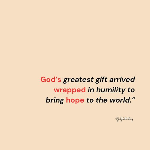 God’s greatest gift didn’t come in glitter or gold but in swaddling clothes, bringing hope to every heart. This Christmas, le...
