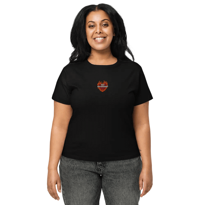 Flaming Heart - Got Firewood? | Embroidered High Waisted Tee product image (2)