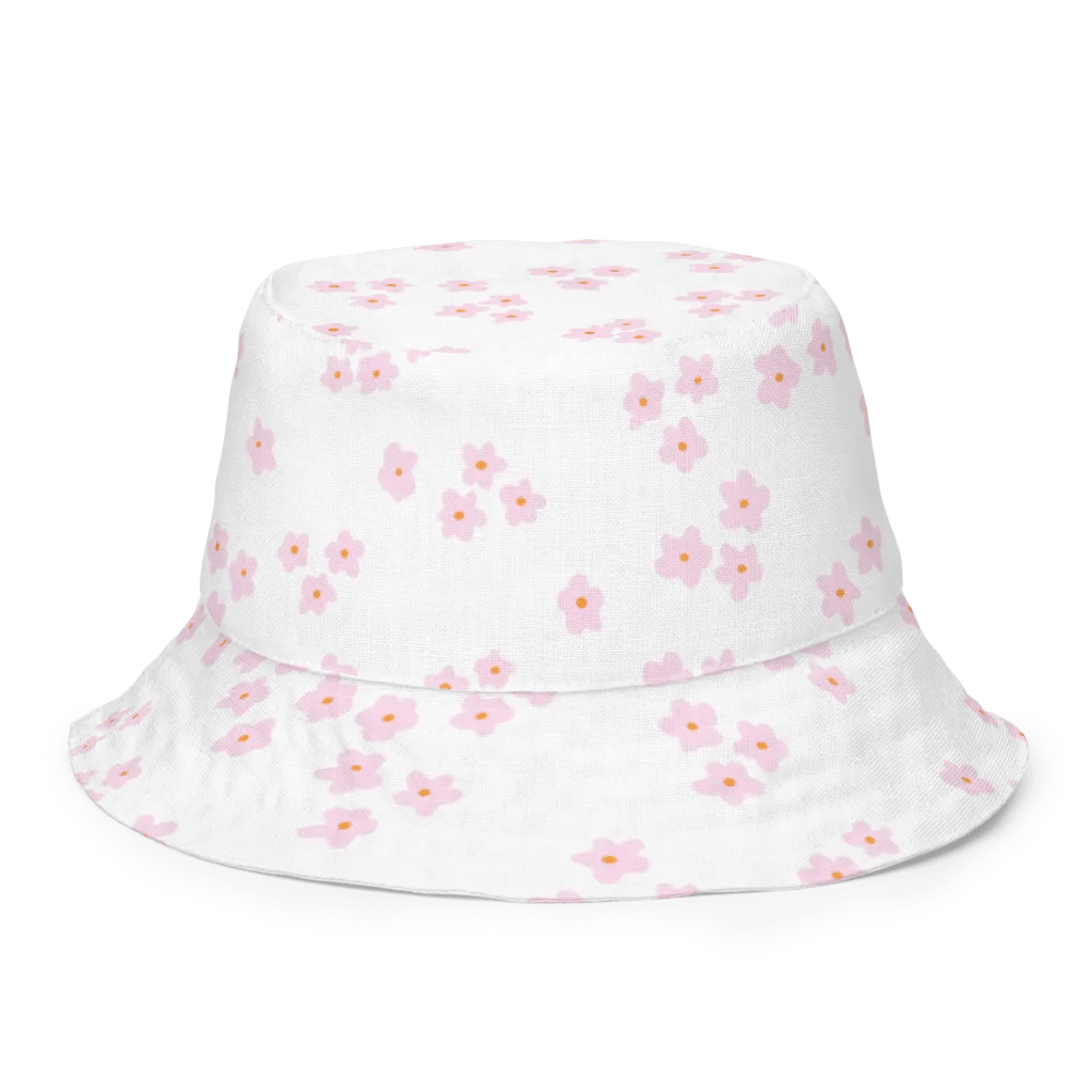 PINK DAISY COTTAGE PATTERN BUCKET HAT REVERSIBLE - Diesen Hut hat niemand ausser Dir ! product image (1)