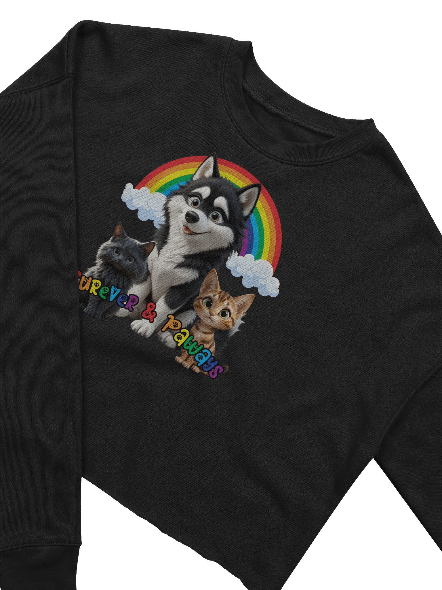 Furever & Paways Women's Fleece Crop Sweatshirt product image (3)