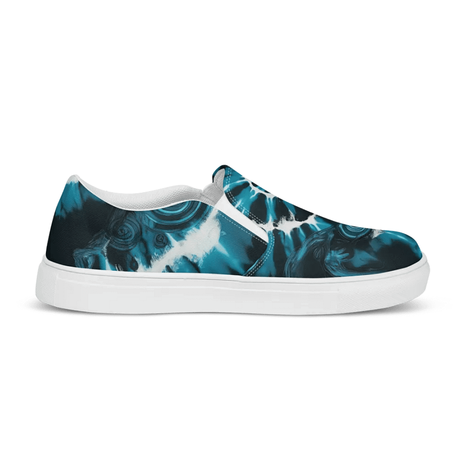 Ocean Tie and Dye Spirals Women's Canvas Slip-Ons product image (7)