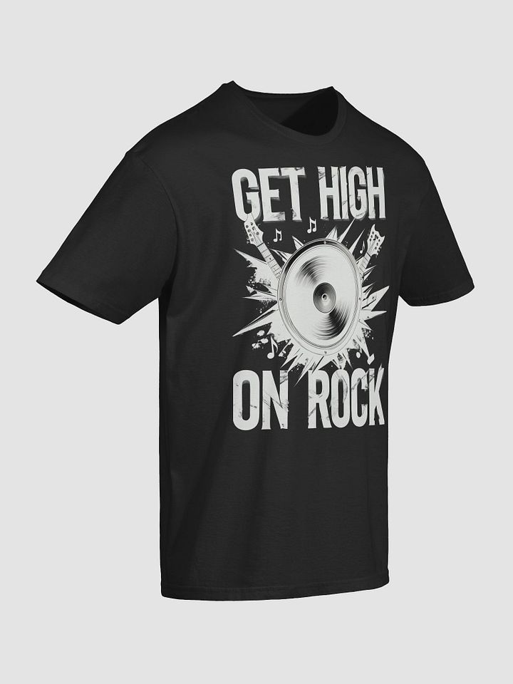 Rock Music-Inspired T-Shirt – Bold 'GET HIGH ON ROCK' Design, Unisex Fit product image (2)