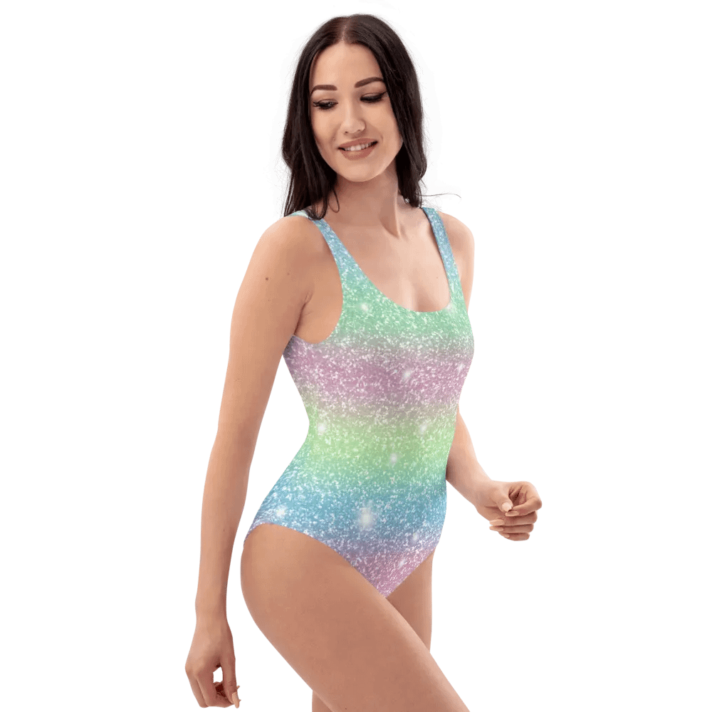 Glitter Unicorn Texture Design One Piece Swimsuit (9) product image (7)