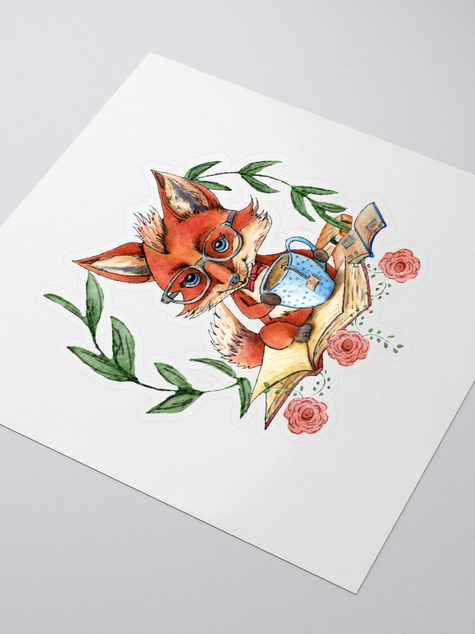 Tea Time Fox Sticker product image (3)