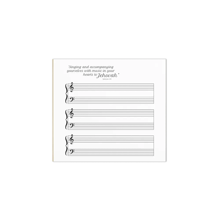 "Singing and accompanying yourselves with music" Music Note Writing Practice Pad product image (1)