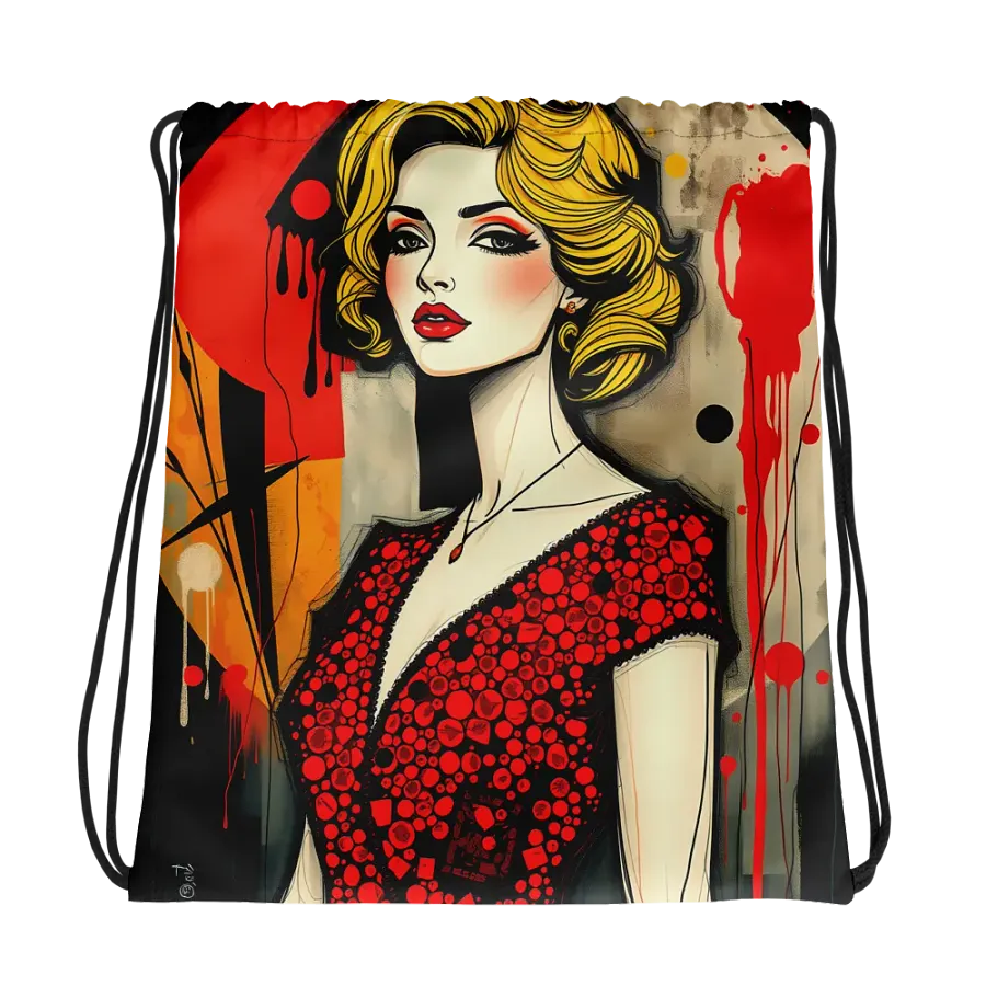 Expressive Red Dress Drawstring Bag product image (1)