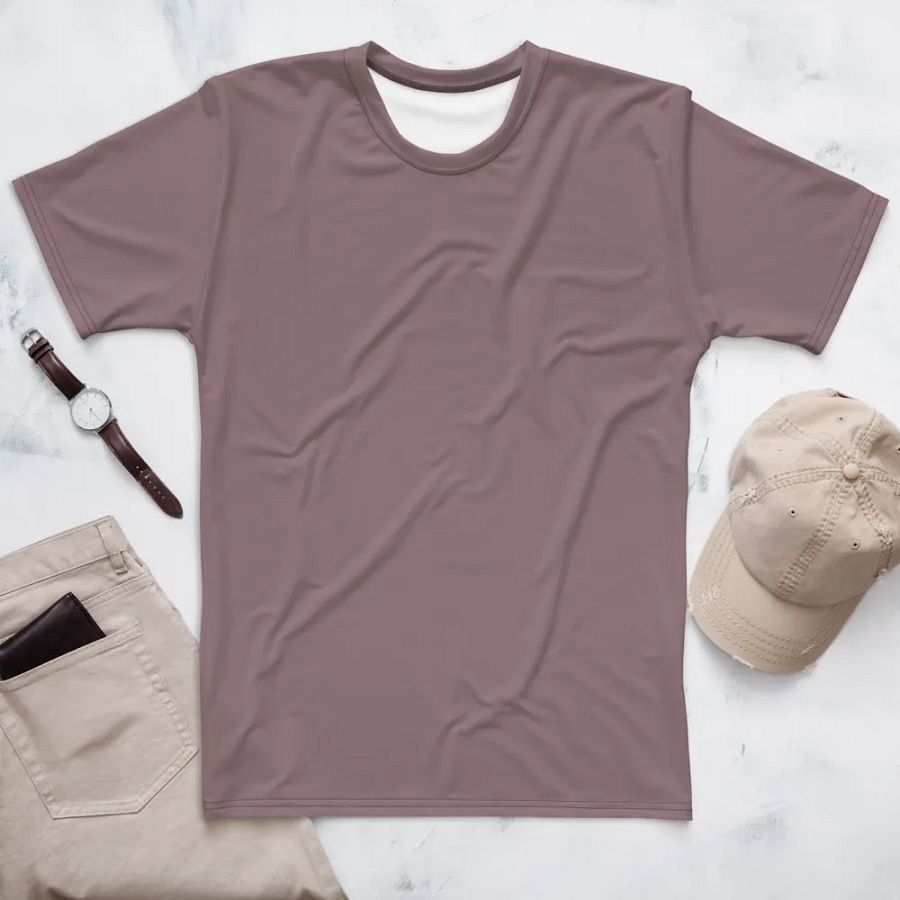 Plain Cool Purplish Brown Soft Summer Men's Crewneck Polyester Heavyweight Premium T-Shirt by Treasure Pie product image (1)