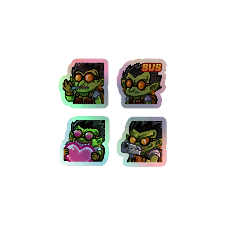 Goblin Emote Holographic Sticker Set C product image (1)