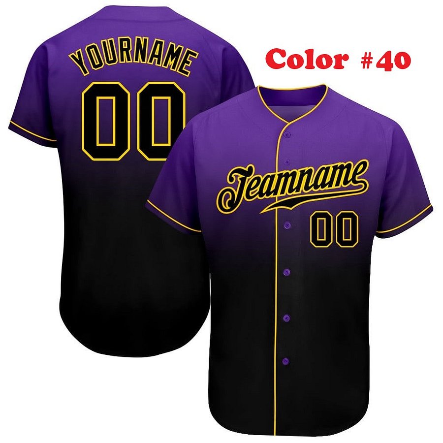 Authentic Gradient Fashion Baseball Jersey Up Down Colors with Line, Personalized Sport Jersey, Two Tones product image (8)