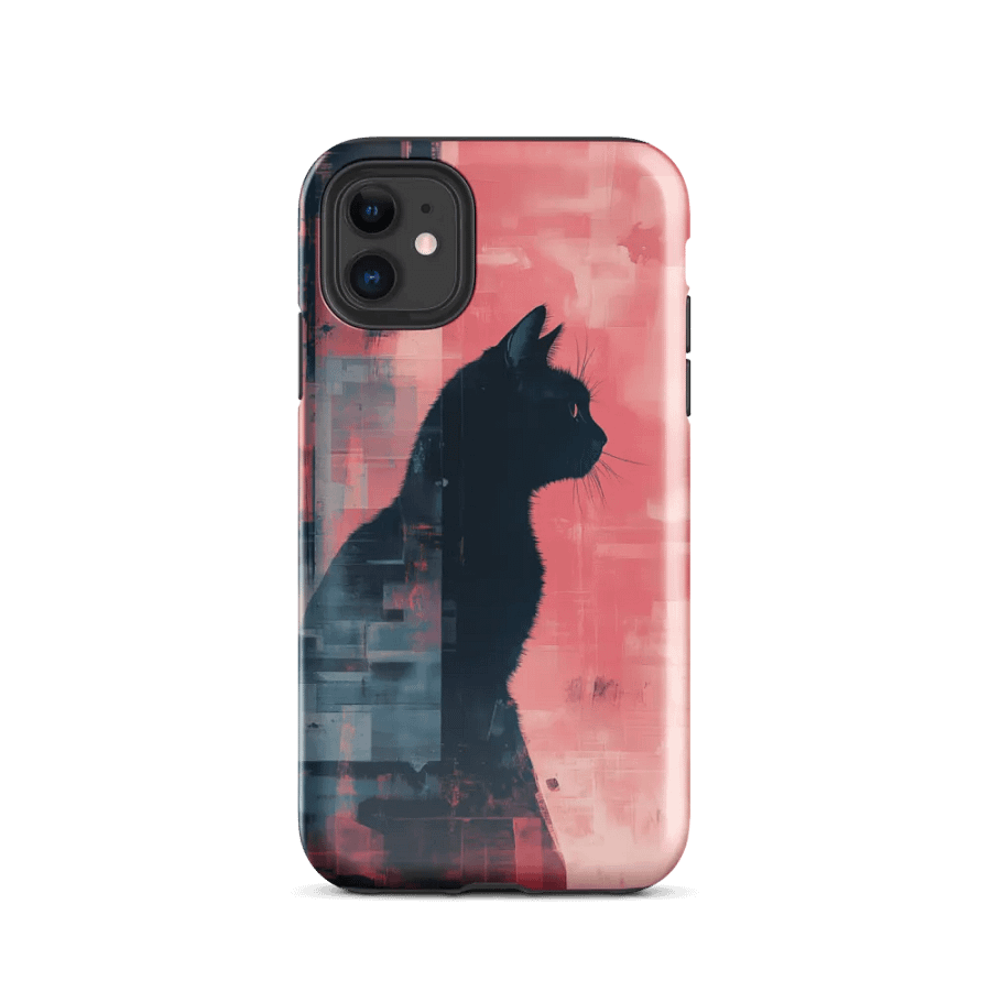 Black Cat Pink Vaporwave Aesthetic - Tough Phone Case product image (2)