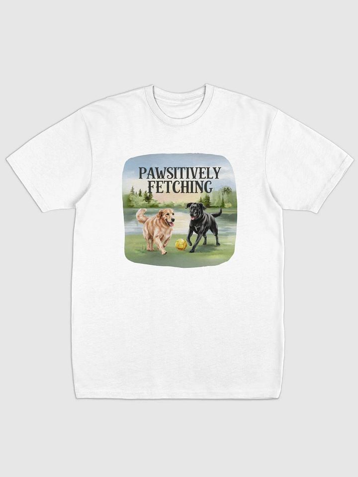 Pawsitively Fetching - Two Playful Dogs In The Garden T-shirt product image (1)
