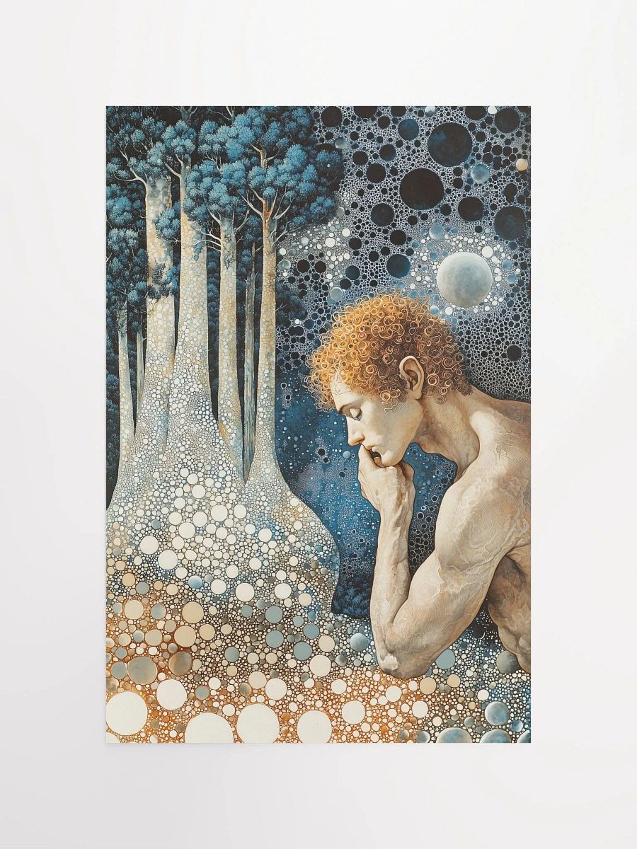 Celestial Contemplation: Fantasy Poster of a Thoughtful Forest Fairy product image (4)