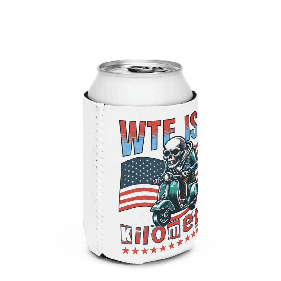 WTF Is a Kilometer? Skeleton Scooter Can Cooler product image (2)