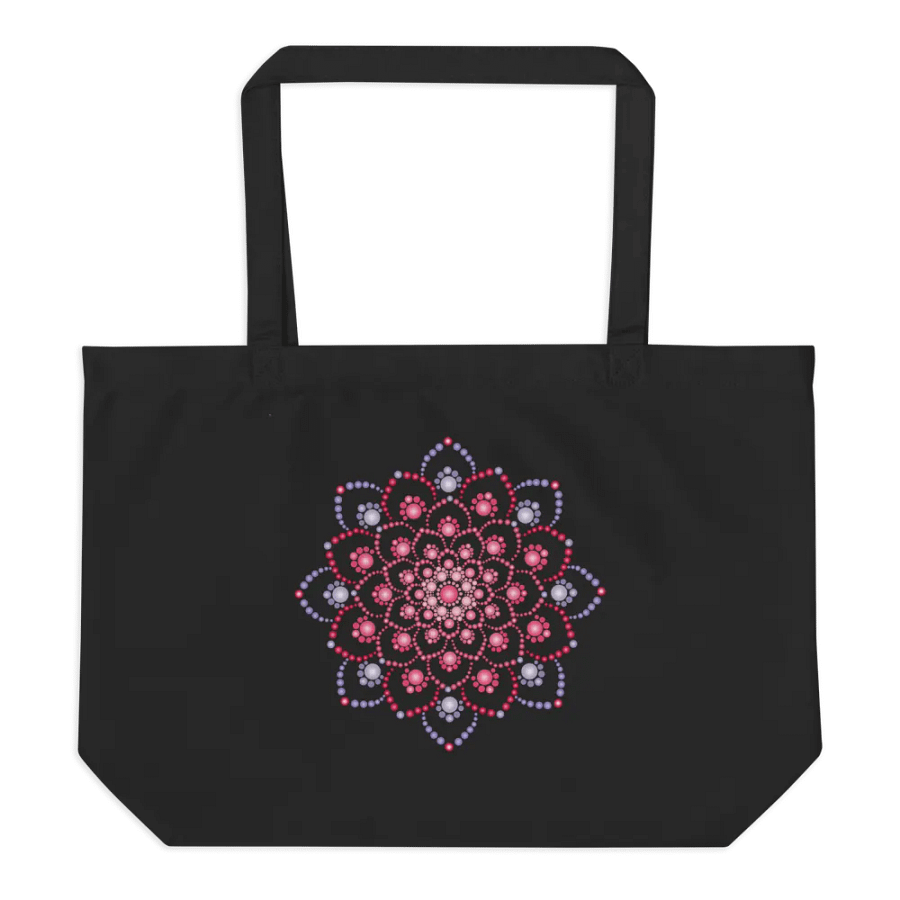 Purple and Pink Dot Mandala Organic Cotton Tote Bag product image (4)