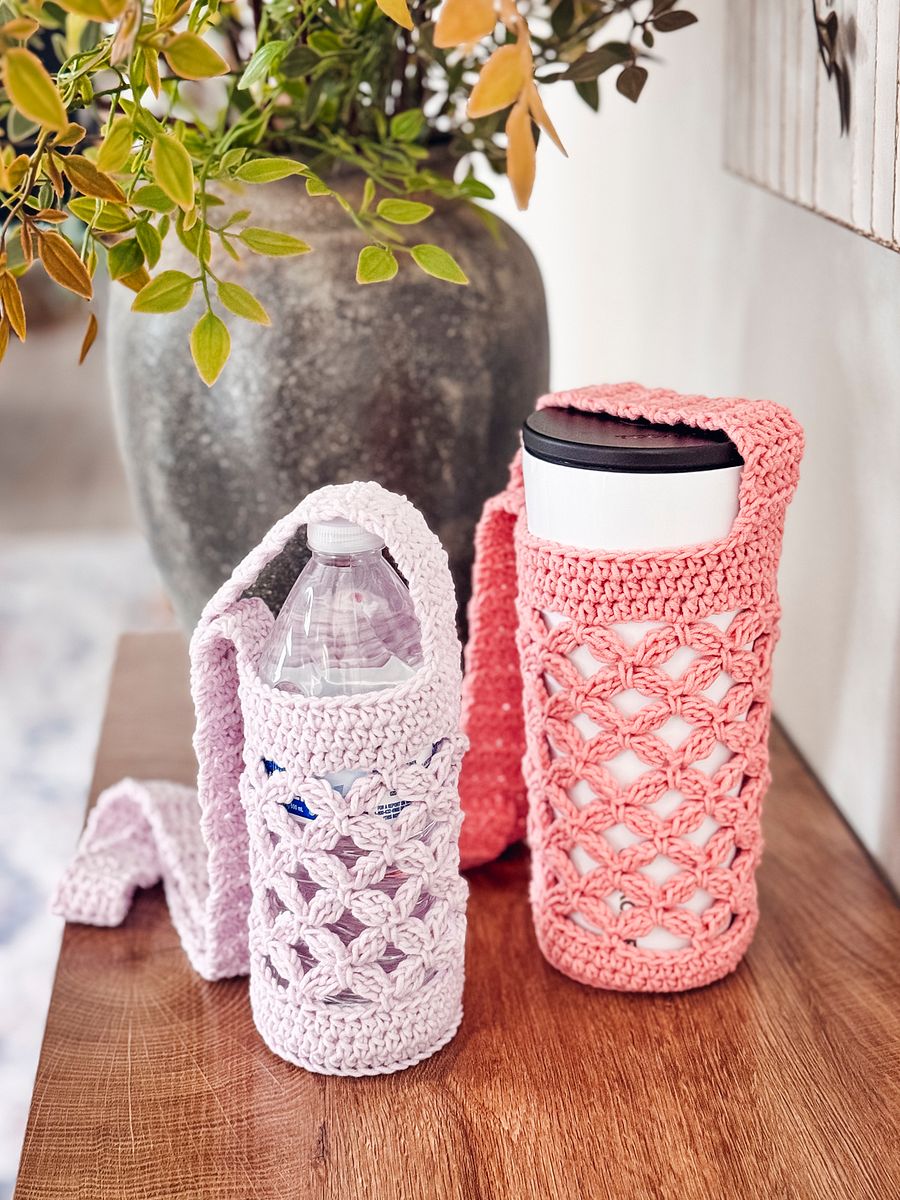 Circle Leaf Crochet Water Bottle Holder Pattern product image (3)