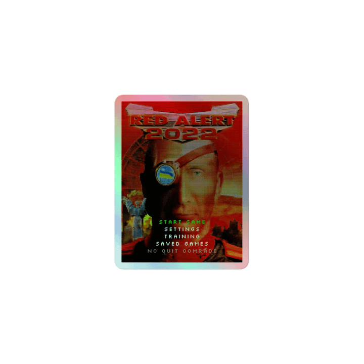 Red Alert 2022 (Putin and Conquer) Kiss-Cut Holographic Sticker product image (1)