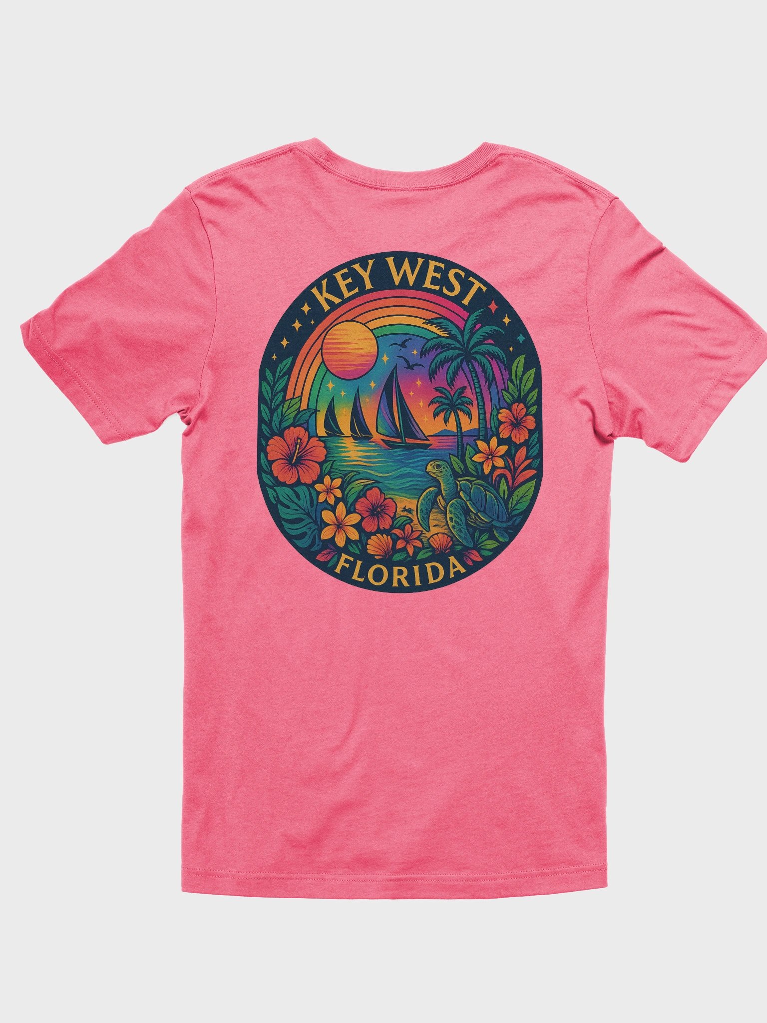 Key West Tropical T-Shirt Ultra Soft Tee with Ocean Scene product image (3)
