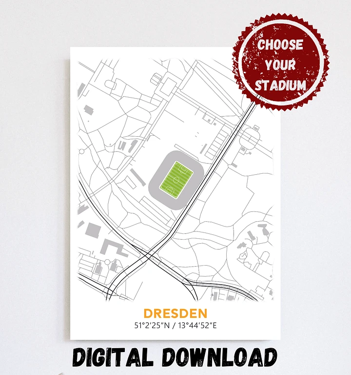 Dynamo Dresden Map Design Digital Download product image (1)