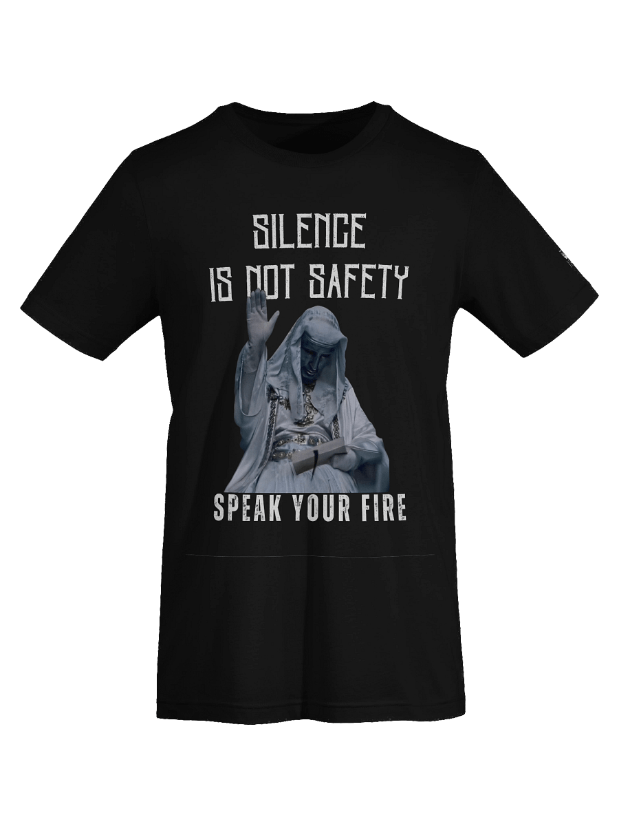 Silence is Not Safety — Speak Your Fire Regular Fit T-shirt product image (7)