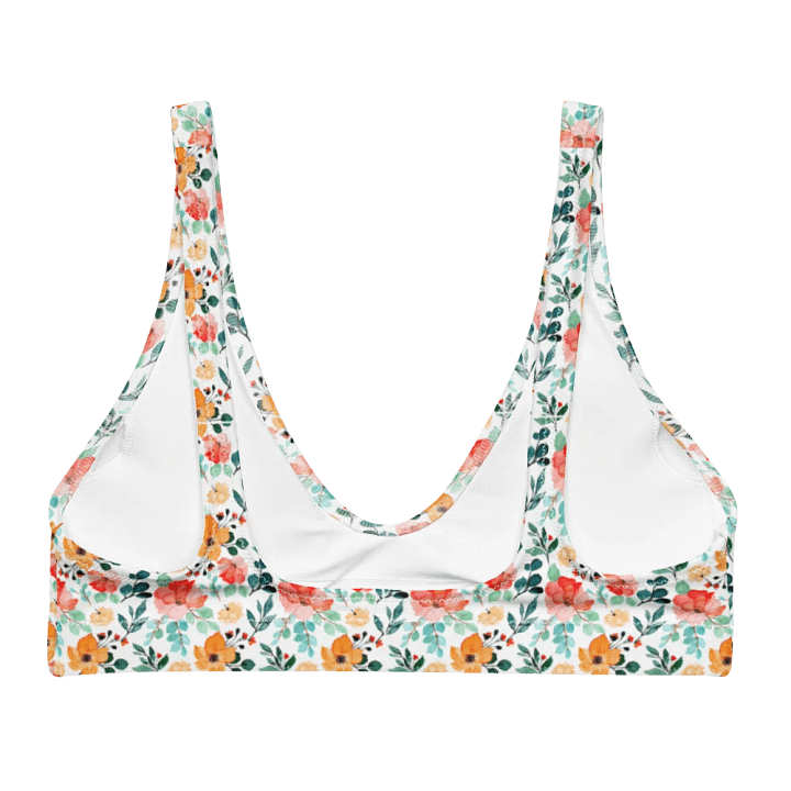 Watercolour Floral Pattern Padded Bikini Top - V1 product image (2)