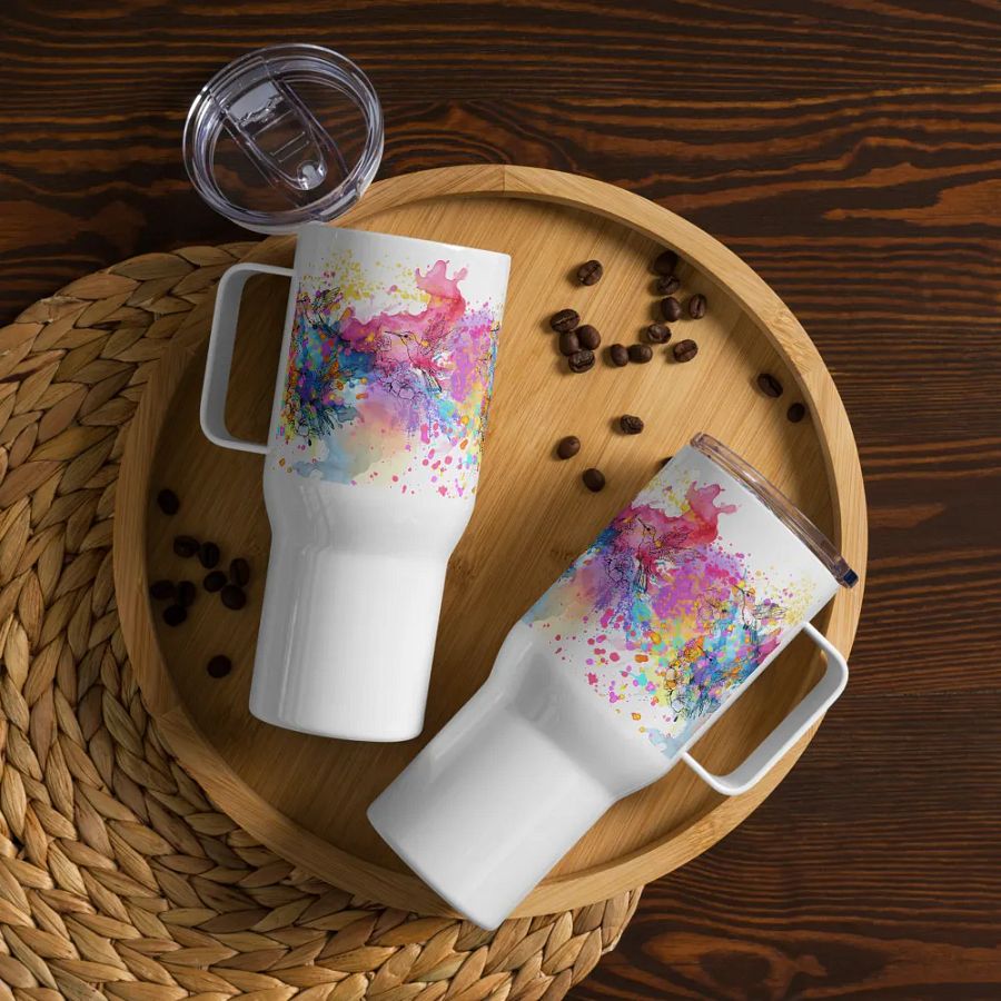 watercolor hummingbird design travel mug for arty moms daughters friends product image (12)
