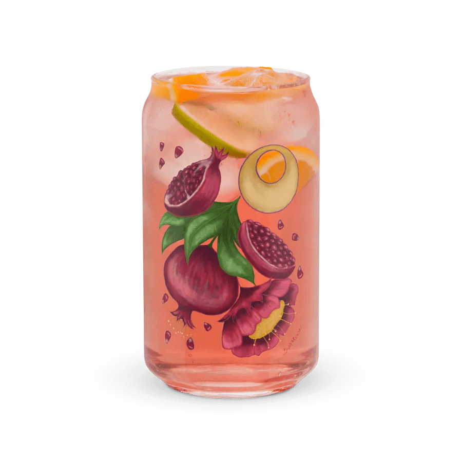 Pastel Poms 16 oz glass with or without lid and straw product image (3)