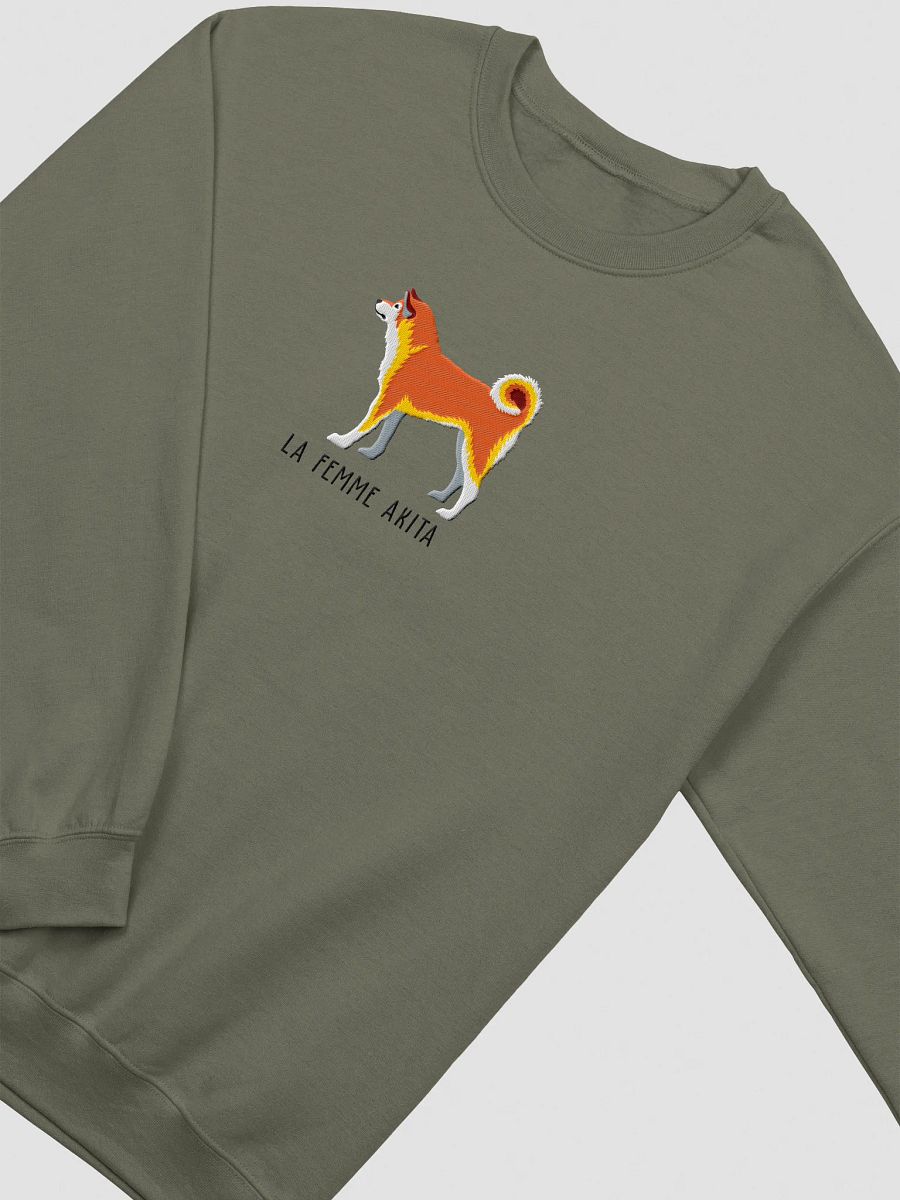 La Femme Akita Sweatshirt (Embroidered) of a Japanese Akita Inu product image (6)