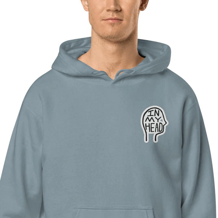 In My Head (L.C. bubble design) embroidered pigment hoodie product image (1)