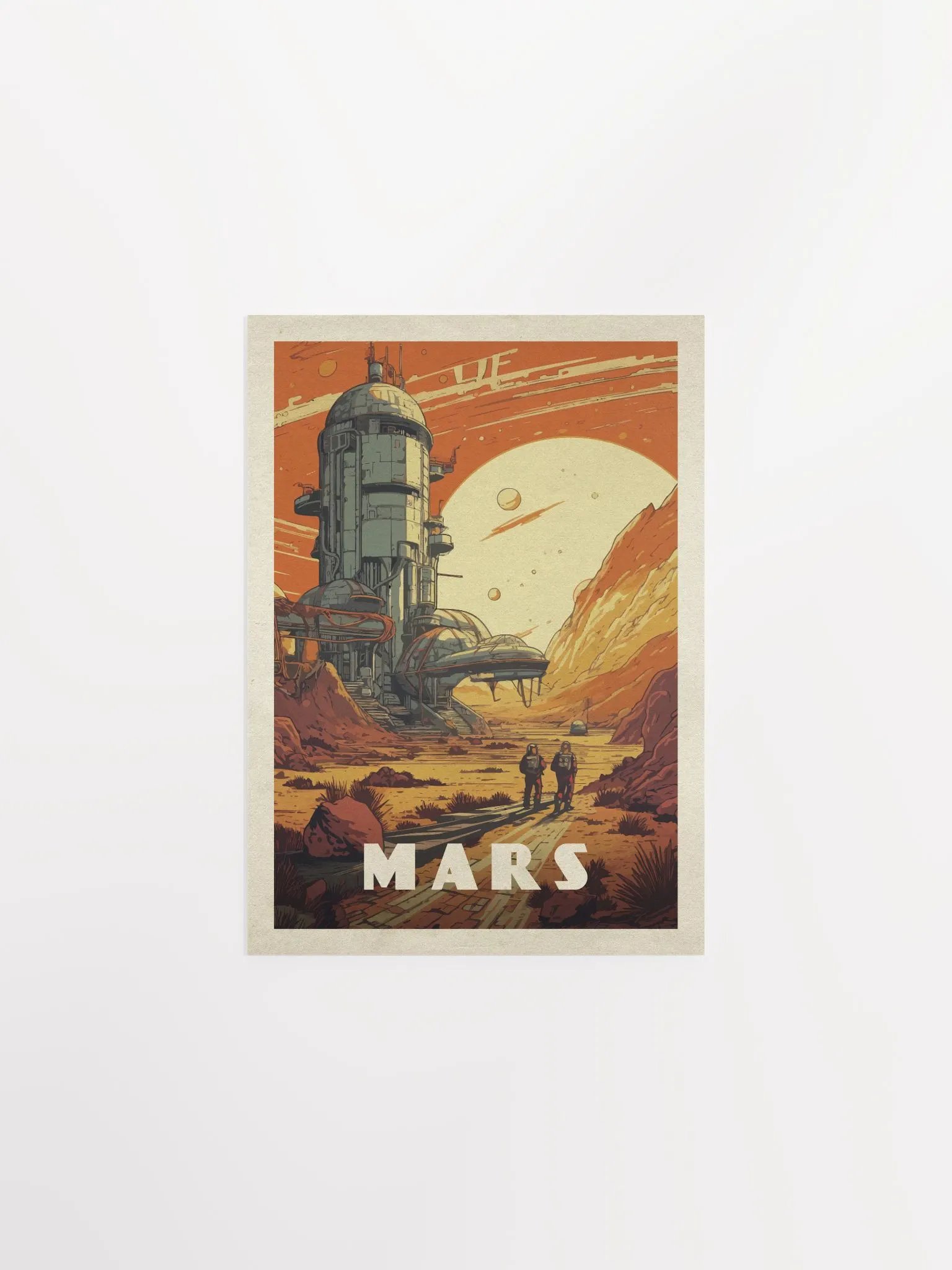 Mars, colony, astronaut — Vintage space poster product image (9)