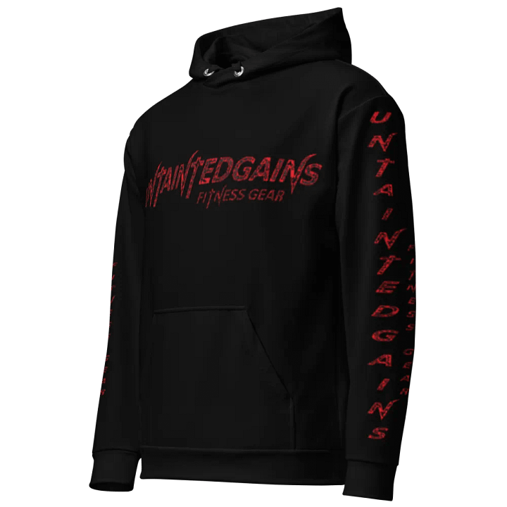 red untainted gains hoodie product image (2)