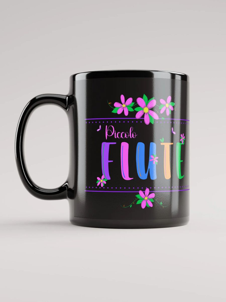 Floral Flutes Black Glossy Mug - Picc product image (6)