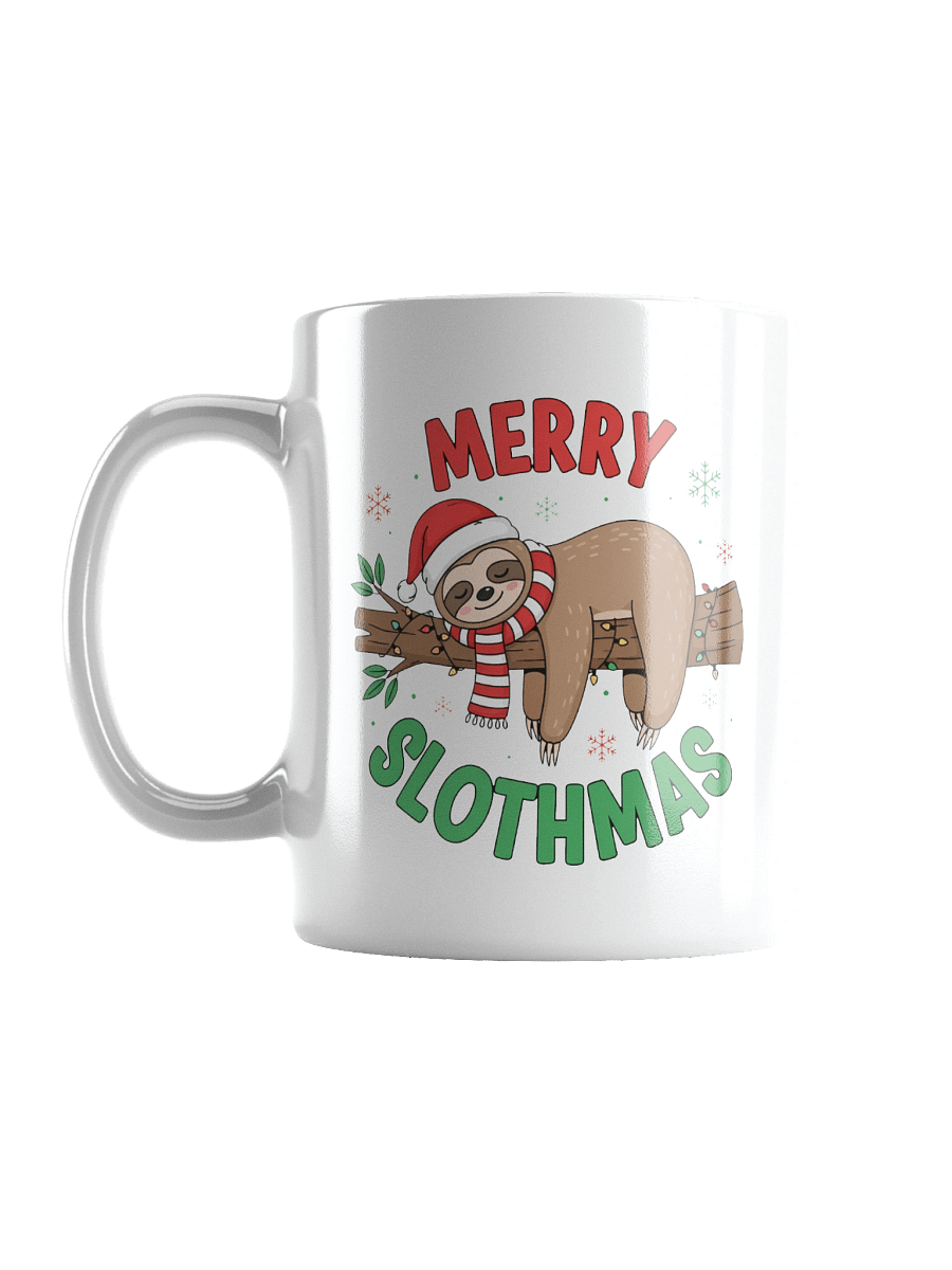 Merry Slothmas White Glossy Mug product image (3)