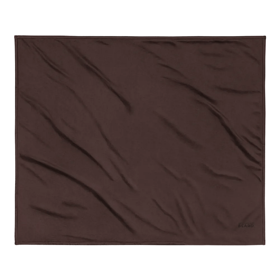 Nacho Average Beard Embroider Sherpa Blanket (Brown/ Black) product image (2)