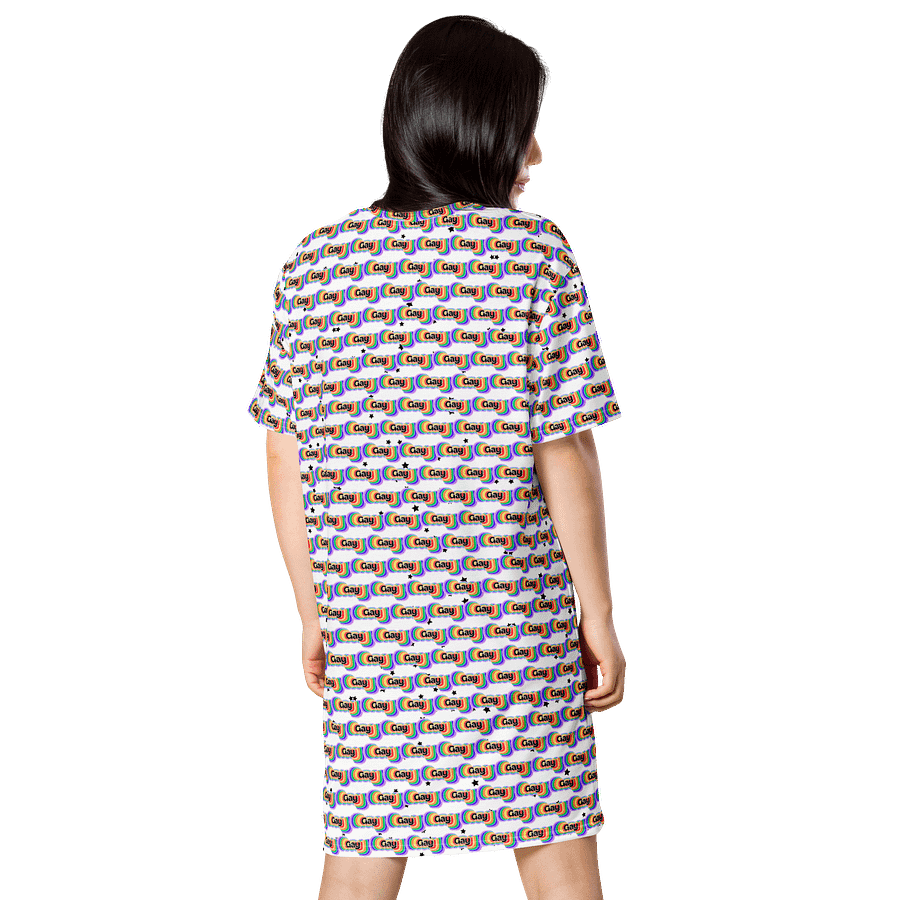LGBTQIAP2S+ 2025, Rainbow Gay, White Tee Dress product image (2)
