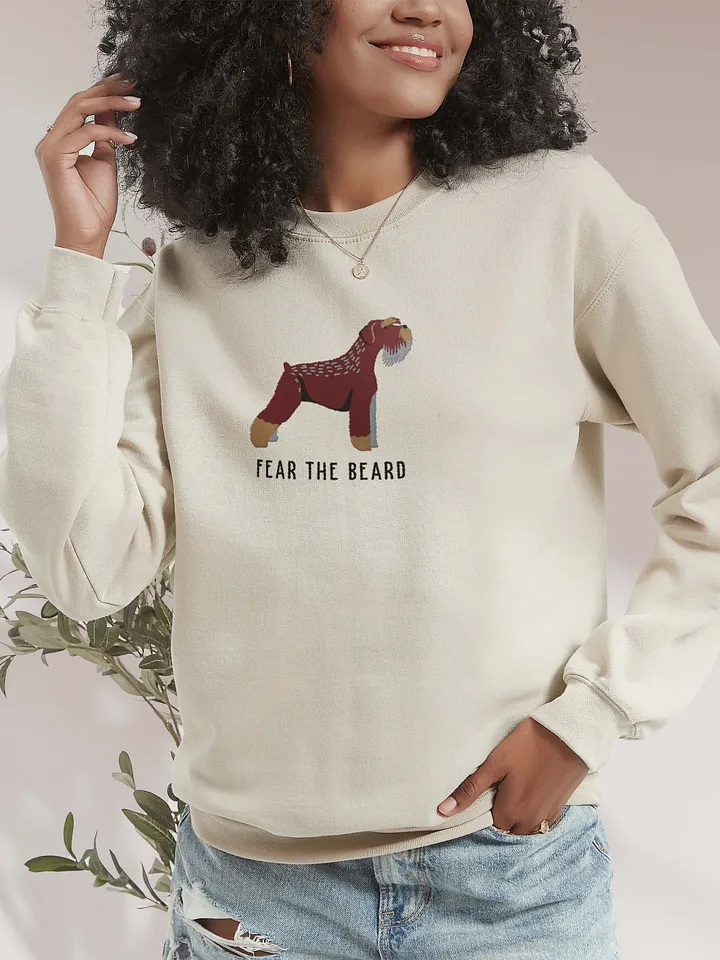 Fear the Beard Sweatshirt (Embroidered) of a Schnauzer(Brown) product image (2)