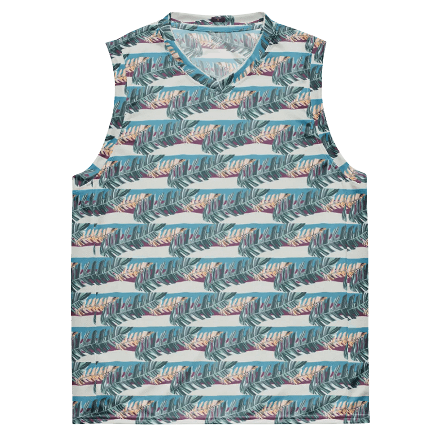 Tropical Stripes | Recycled Unisex Basketball Jersey product image (4)
