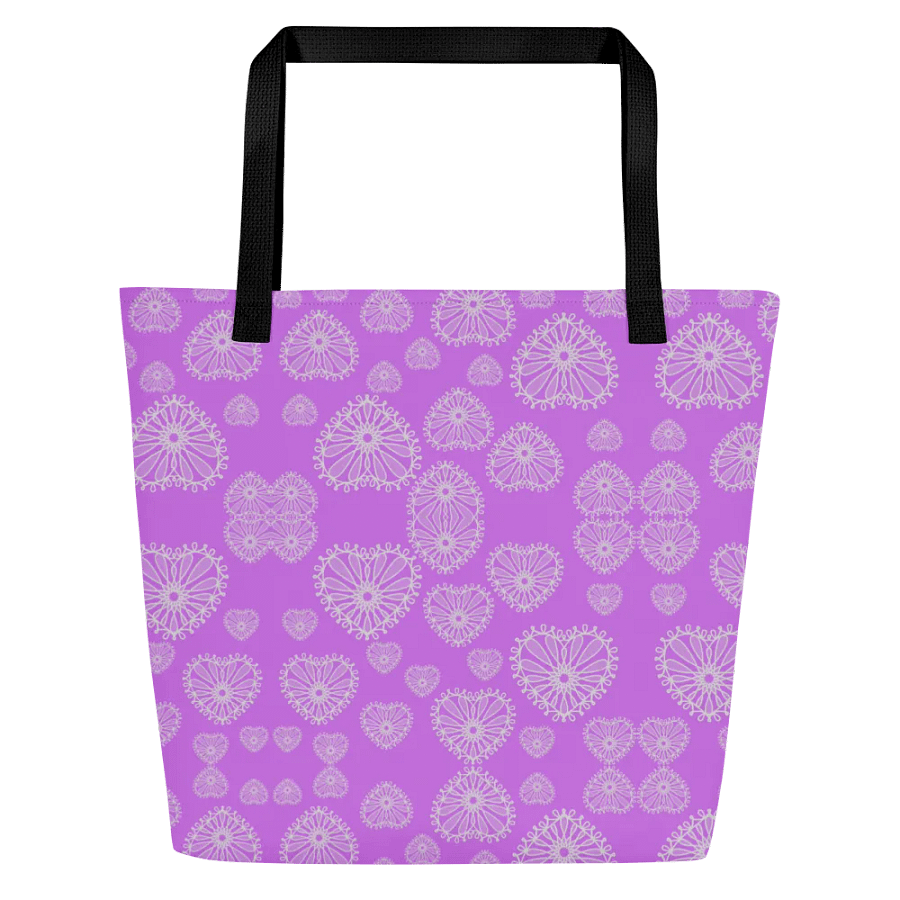 Lilac Love Heart Tote Bag product image (3)