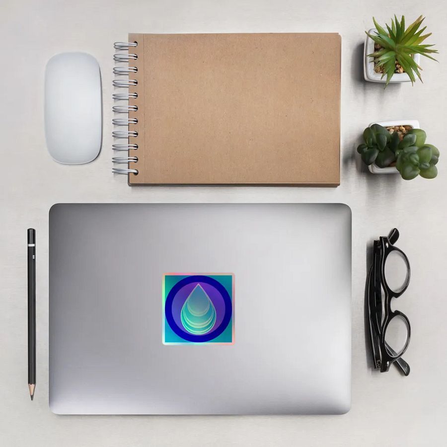 aqua drop holo sticker product image (13)