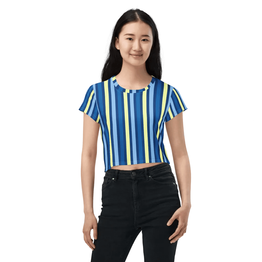 Blue Stripe Crop Top product image (11)