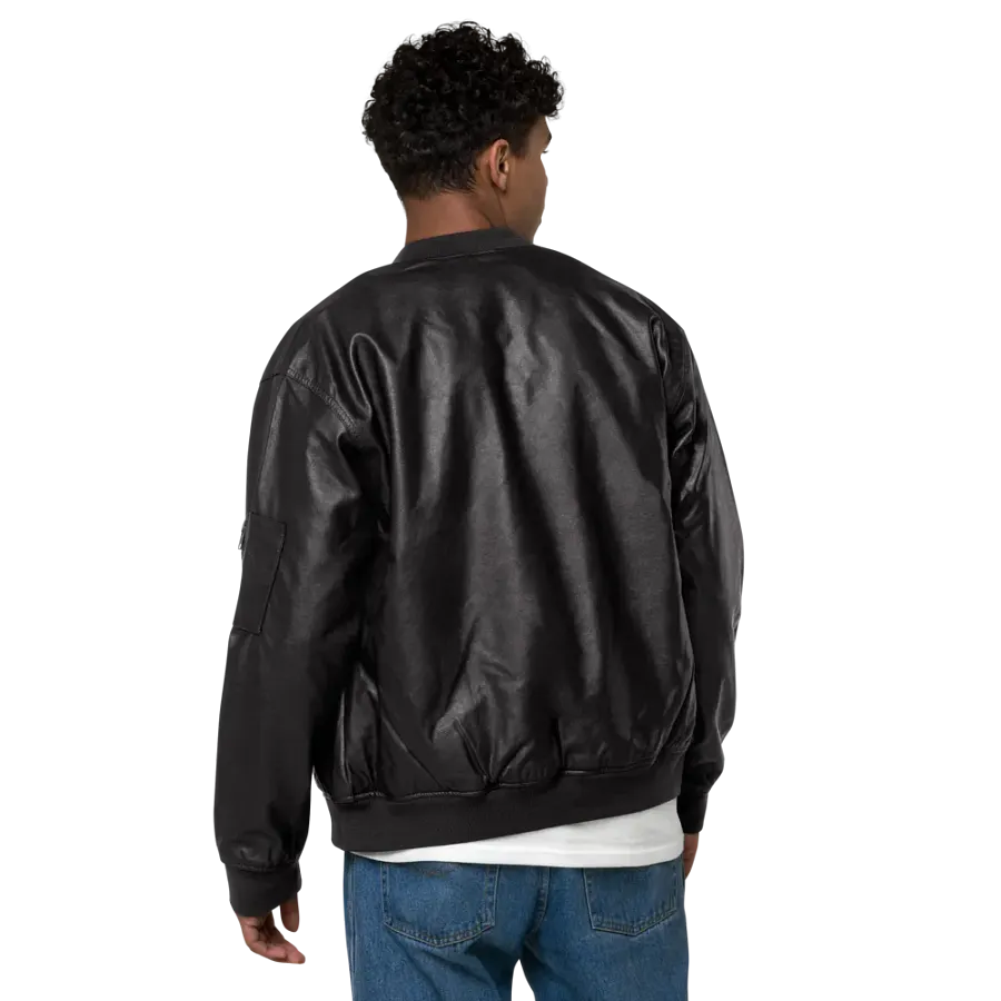 Certified Cool Faux Leather Bomber Jacket product image (11)