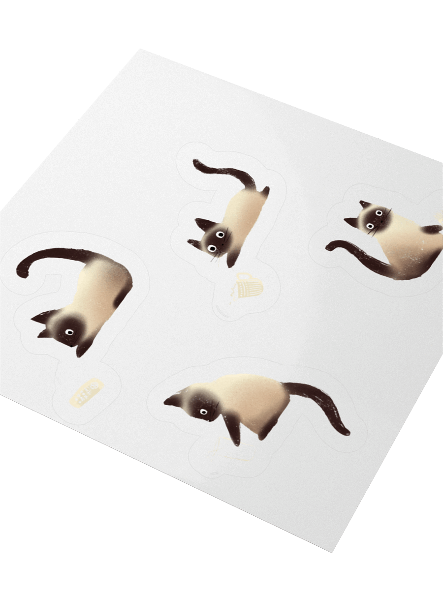 Bad Siamese Cats Knocking Stuff Over Stickers product image (3)
