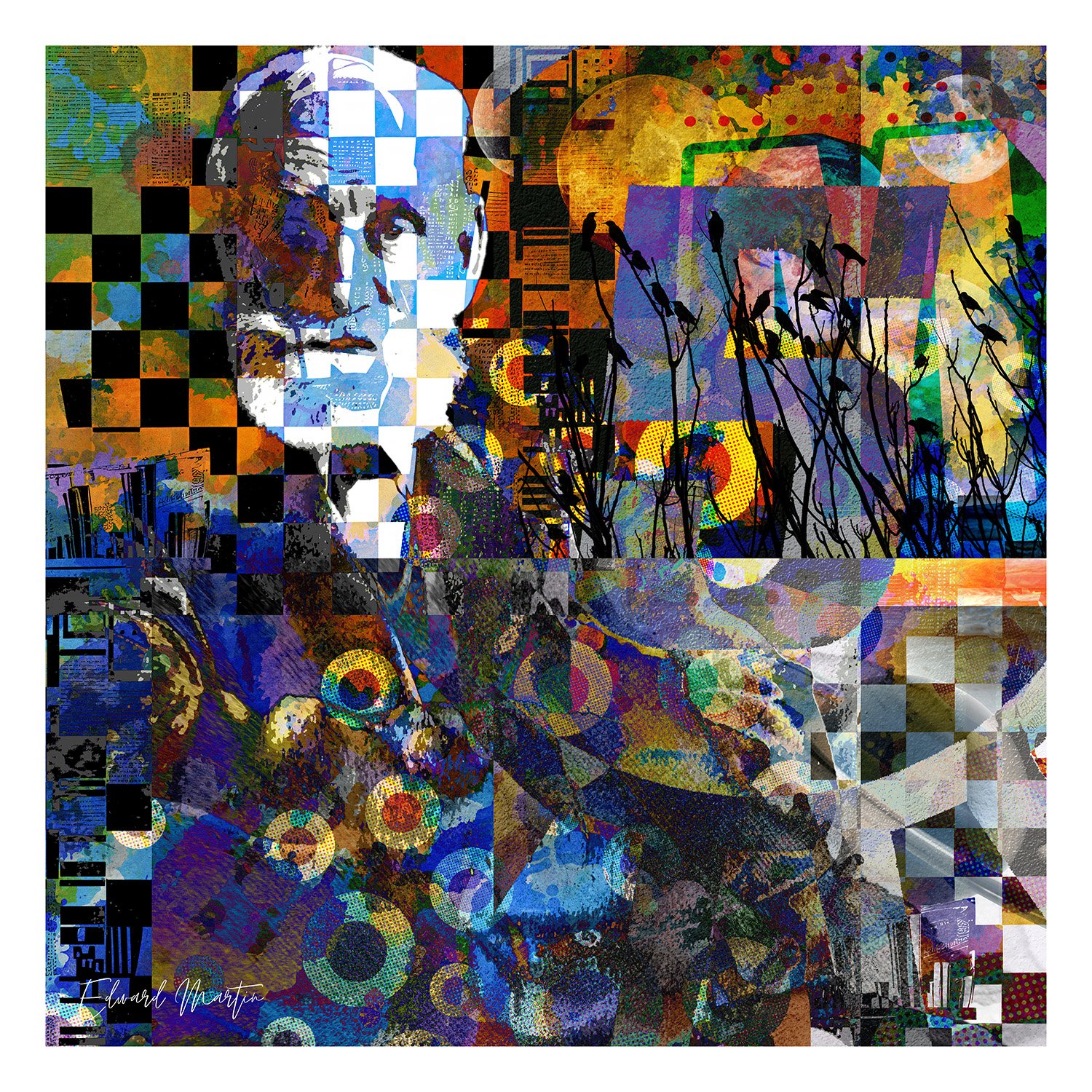 'The Mentor' by Edward Martin: Mixed Media Collage Print product image (1)