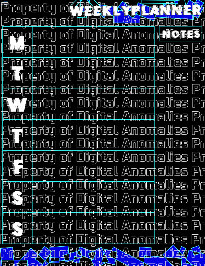 Digital Anomalies Weekly Planner for PDF Apps (GoodNotes, Xodo, Adobe Acrobat, etc.) product image (1)