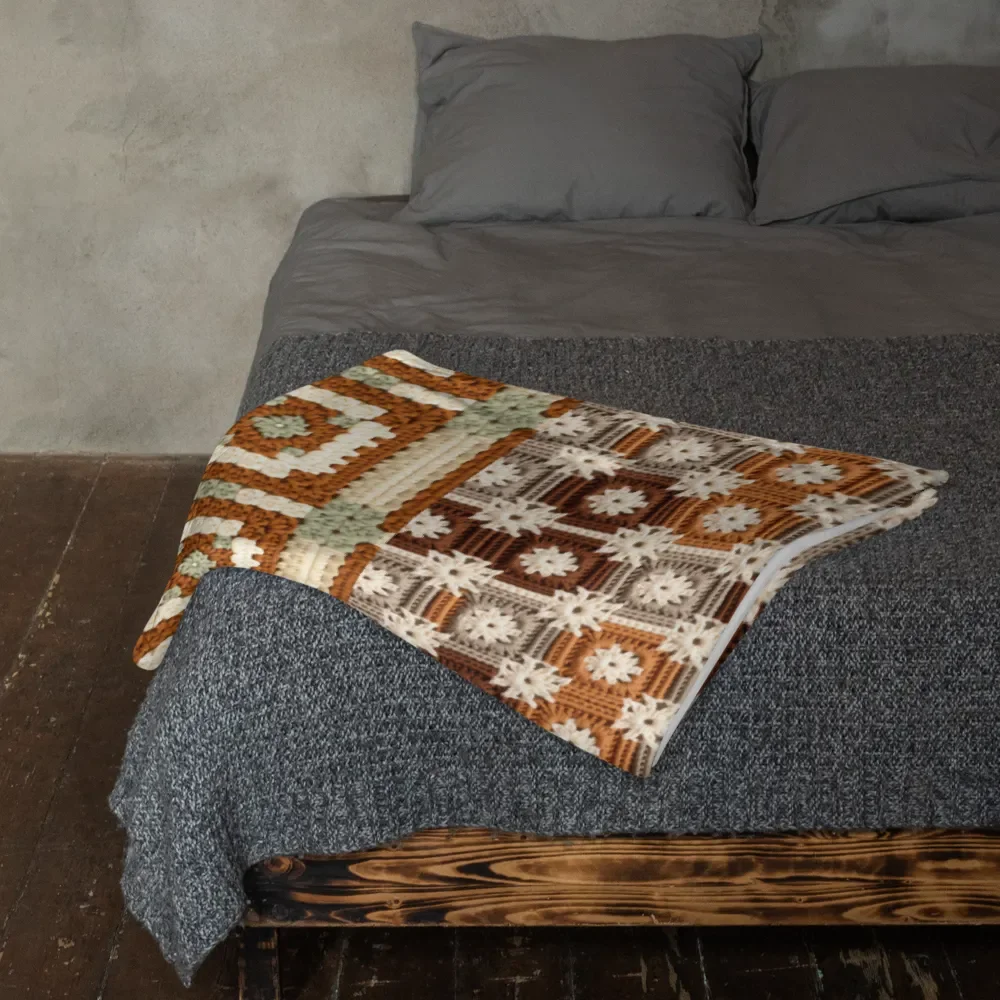 Fall Colors Granny Knit Patchwork Throw Blanket product image (5)