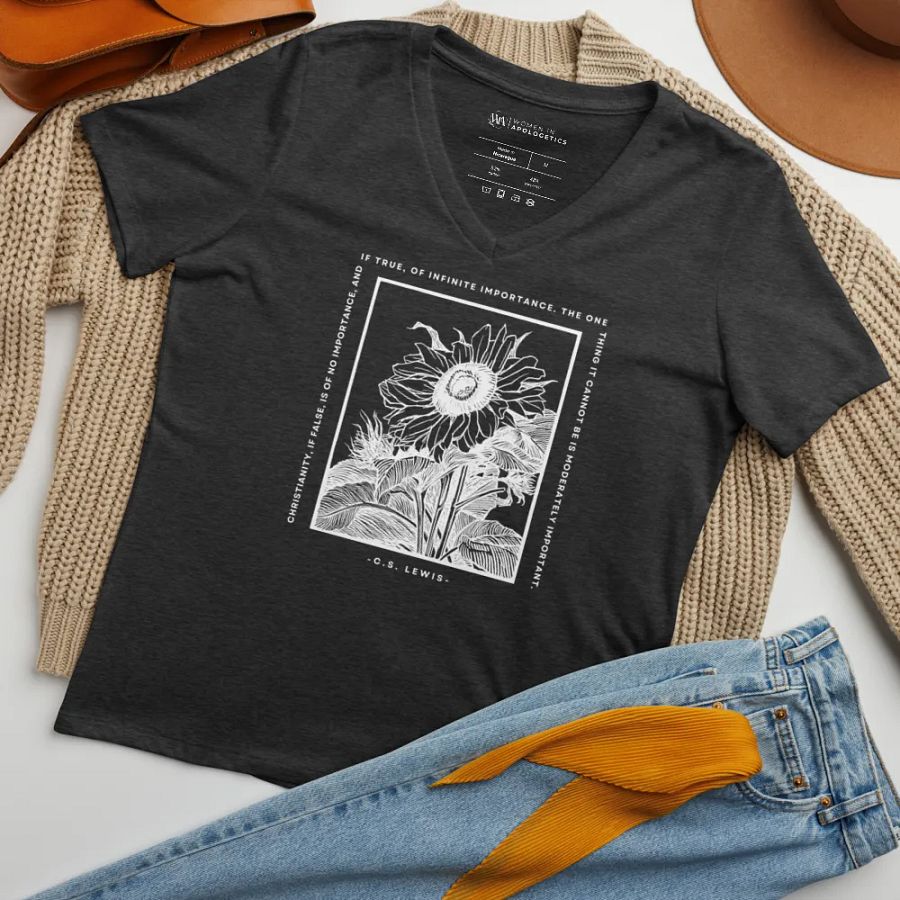 Christianity If True C.S. Lewis Quote V-Neck T-Shirt product image (43)