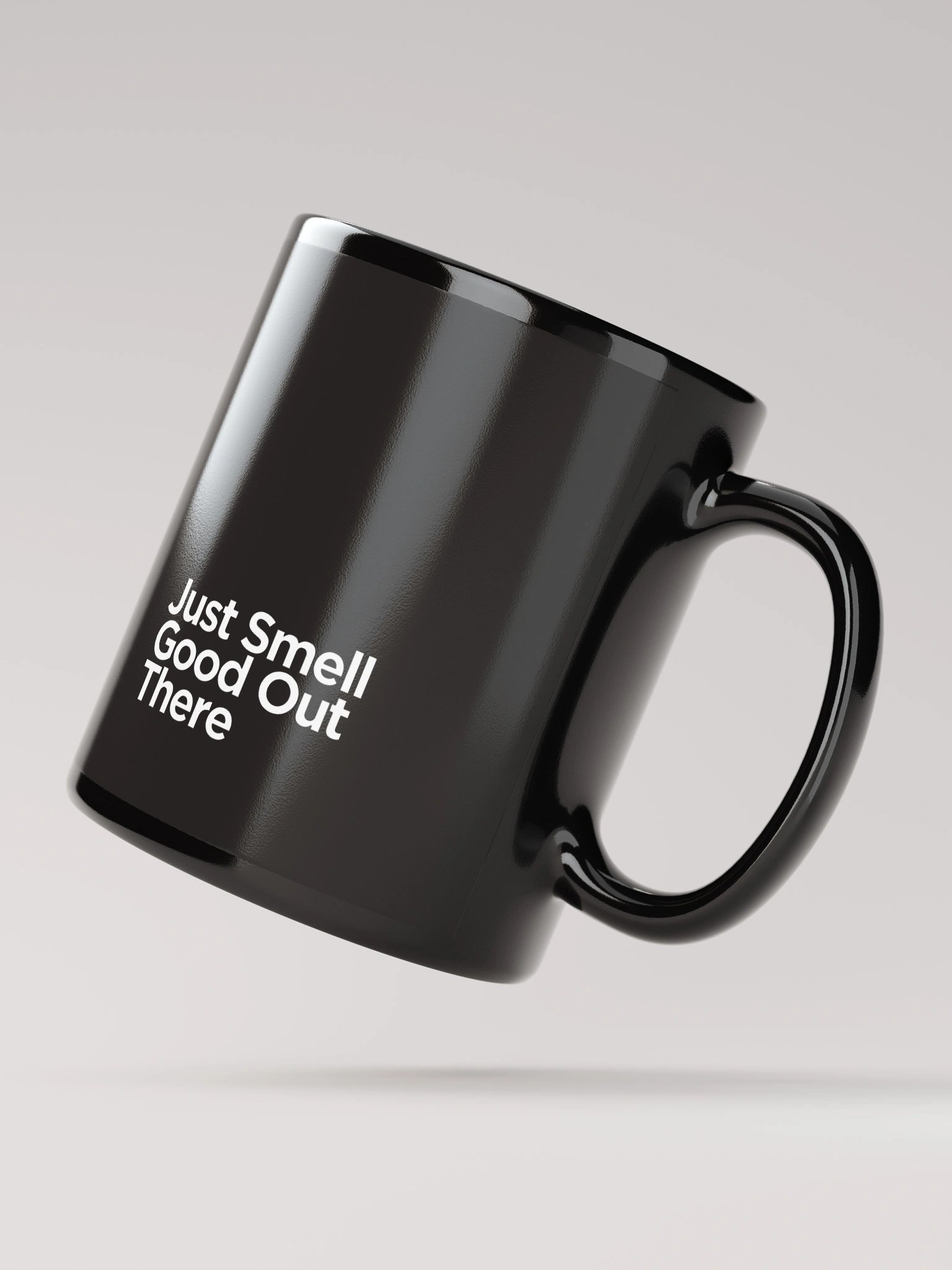 Just Smell Good Out There Glossy Black Mug product image (4)