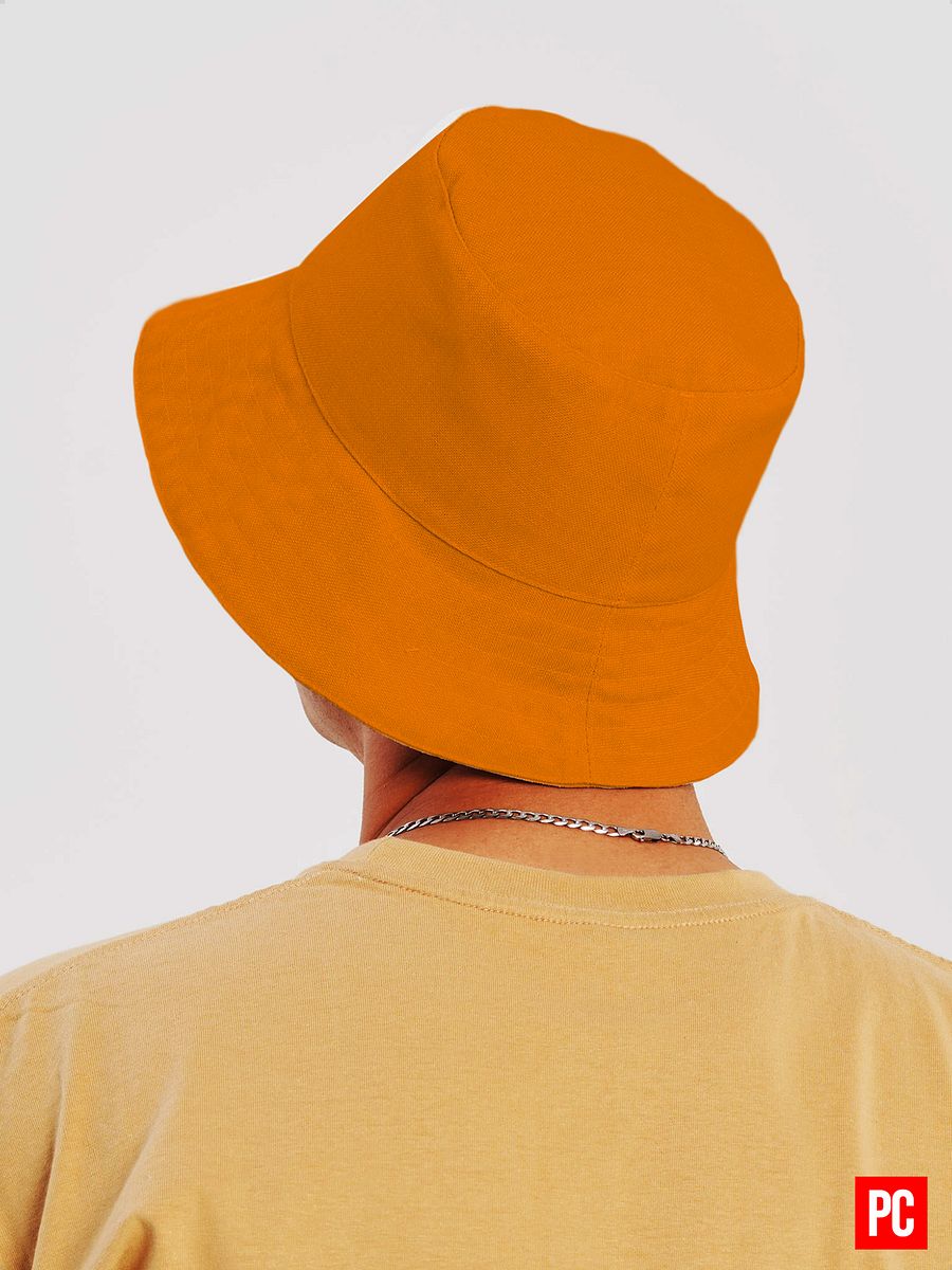 Plain Color Orange Bucket Hat product image (3)